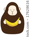 New Year's card illustration Monkey and banana 2016 pattern 17628616