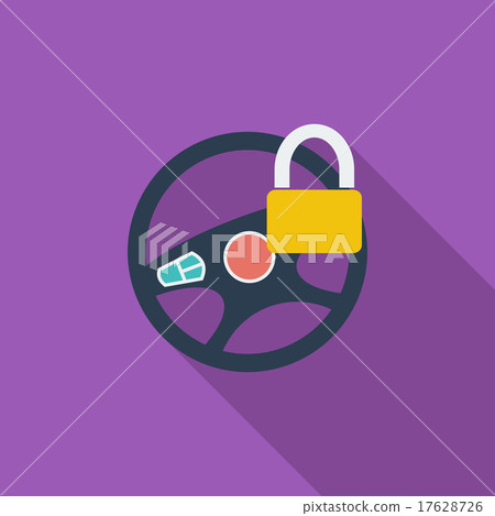 Car Steering Wheel flat icon. 17628726
