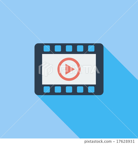 Video player flat icon. 17628931