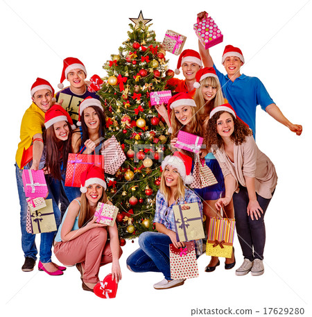 Group people and  Santa. 17629280