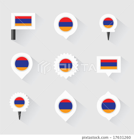 armenia flag and pins for infographic armenia flag and pins for infographic 17631260