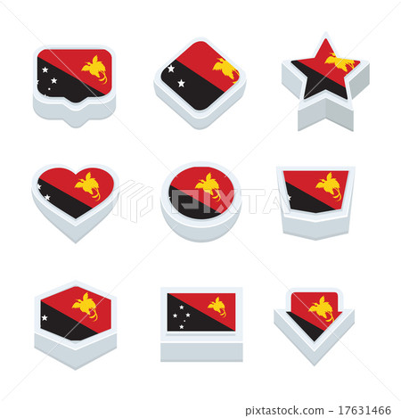 Papua New Guinea flags icons and button set Papua New Guinea flags icons and button set 17631466