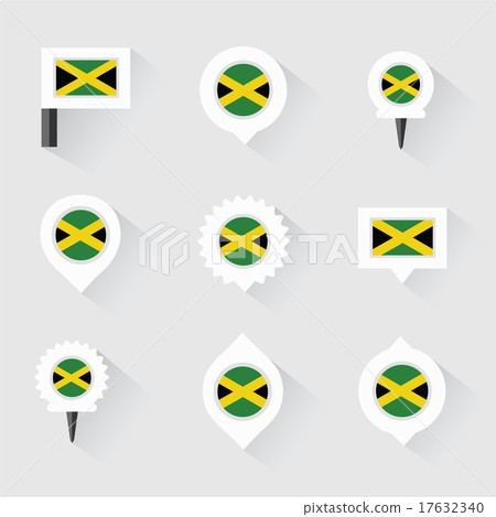 jamaica flag and pins for infographic jamaica flag and pins for infographic 17632340