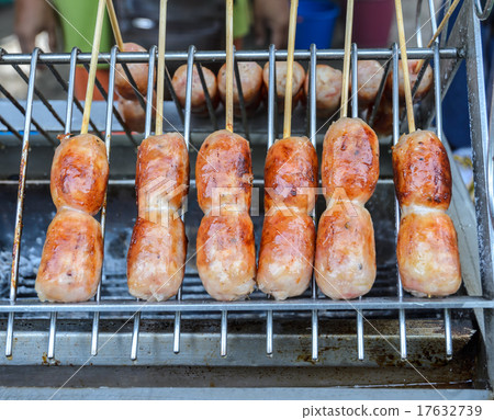 Thai grilled sausage on stove 17632739