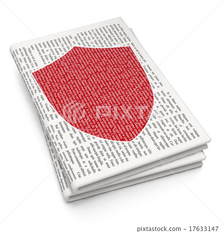 Protection concept: Shield on Newspaper background 17633147