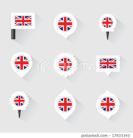 united kingdom flag and pins for infographic united kingdom flag and pins for infographic 17633343