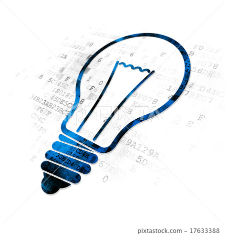Finance concept: Light Bulb on Digital background - Stock Illustration ...