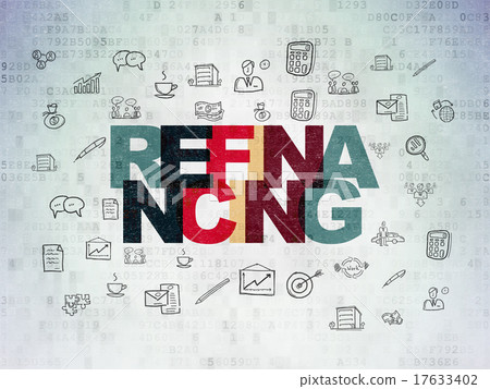 Finance concept: Refinancing on Digital Paper Finance concept: Refinancing on Digital Paper 17633402