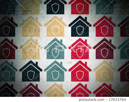 Finance concept: Home icons on Digital Paper 17633764