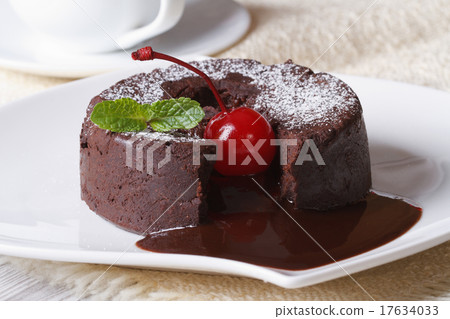 chocolate fondant with cherries and and coffee chocolate fondant with cherries and and coffee 17634033