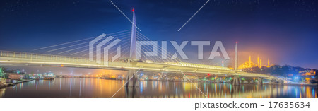 Ataturk bridge, metro bridge at night Istanbul Ataturk bridge, metro bridge at night Istanbul 17635634