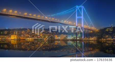 View of Bosphorus bridge at night Istanbul 17635636