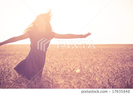 girl on a wheat field girl on a wheat field 17635848