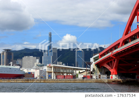 神戶市區域看法從口岸海島的 17637534