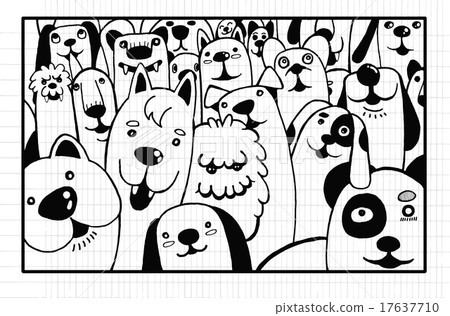 Hand draw cute dog Doodle style - Stock Illustration [17637710] - PIXTA