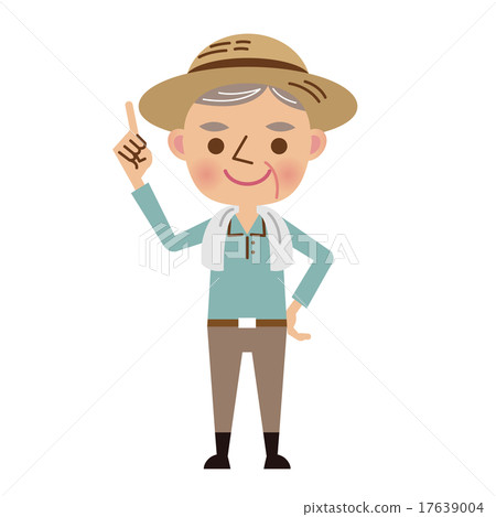 指向指向的更老的農夫 17639004