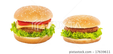 Cheeseburger and hamburger Cheeseburger and hamburger 17639611
