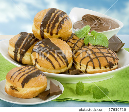 Chocolate filled donuts Chocolate filled donuts 17639716