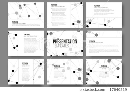 Set of 9 vector templates for presentation slides - Stock Illustration ...