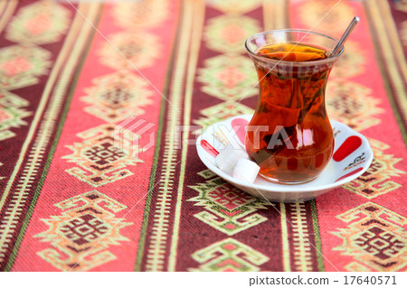 Turkish tea in traditional glass cup Turkish tea in traditional glass cup 17640571
