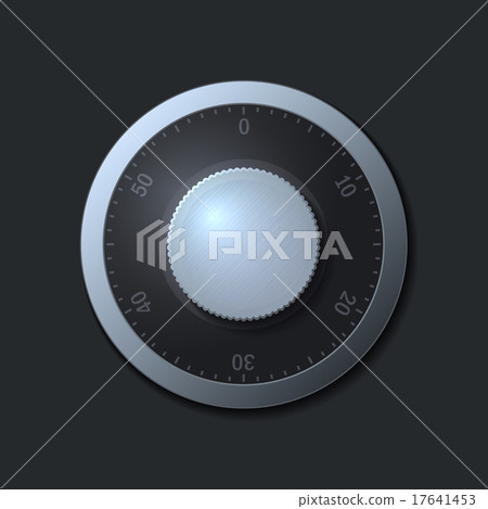 Combination lock wheel on dark background. Vector 17641453