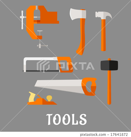Carpenter and DIY tool flat icons Carpenter and DIY tool flat icons 17641872