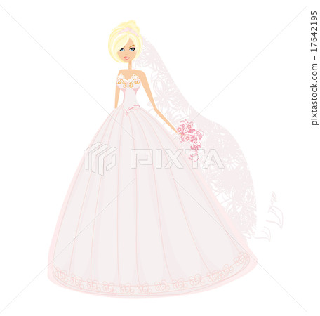 Beautiful blond bride with flowers 17642195