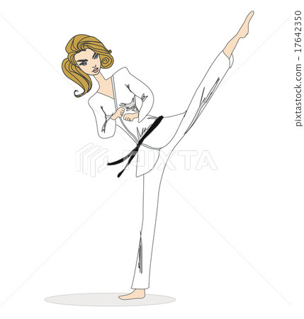 karate girl - hand drawing illustration karate girl - hand drawing illustration 17642350