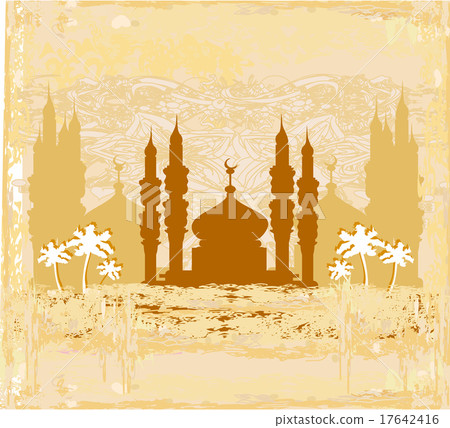 artistic pattern background with mosque 17642416
