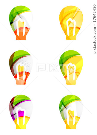 Set of abstract light bulb icons, business 17642450