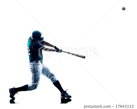 man baseball player silhouette isolated 17643133
