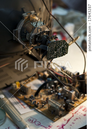 Internal Parts of an Analog TV 17643287