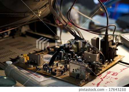 Internal Parts of an Analog TV 17643288