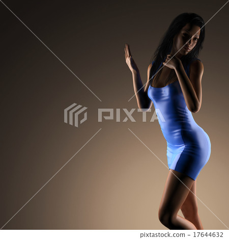 Sexy brunette woman posing in dark studio Sexy brunette woman posing in dark studio 17644632