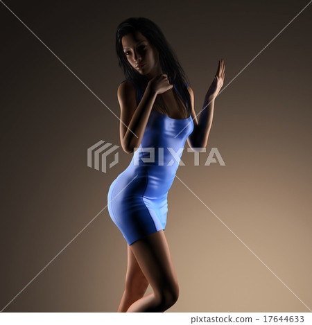 Sexy brunette woman posing in dark studio Sexy brunette woman posing in dark studio 17644633