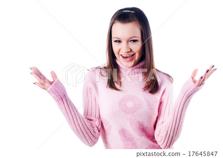 Attractive girl laughs Attractive girl laughs 17645847