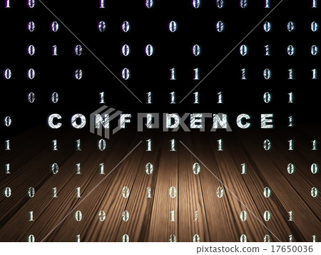 Business concept: Confidence in grunge dark room 17650036