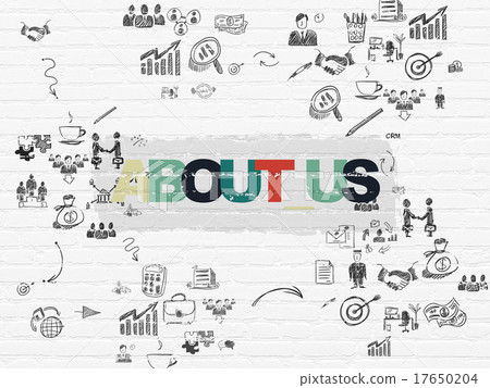 Business concept: About us on wall background 17650204
