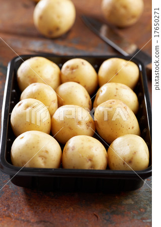 New potato in a container New potato in a container 17650271