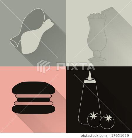 Set of four colored fast food icons Set of four colored fast food icons 17651659
