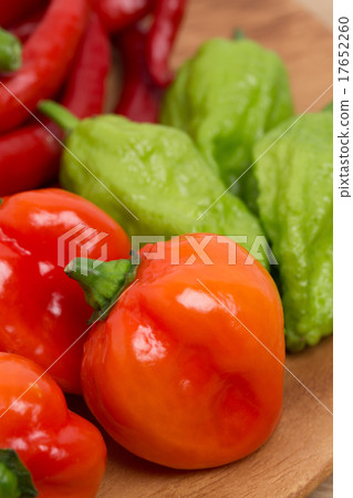 Raw pepper Habanero, Joloquia, red pepper Raw pepper Habanero, Joloquia, red pepper 17652260
