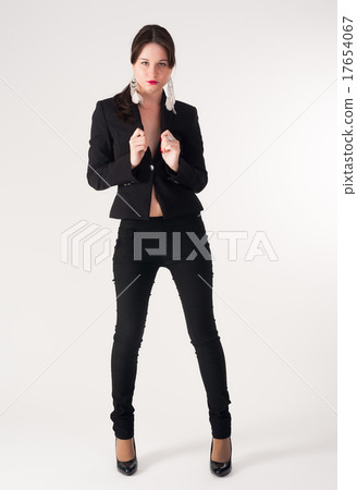 glamorous young woman in black 17654067