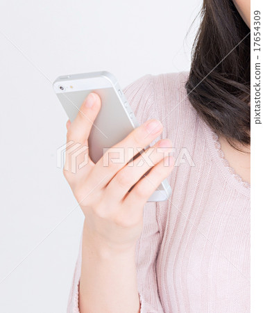 Hand of young woman with parts smartphone 17654309
