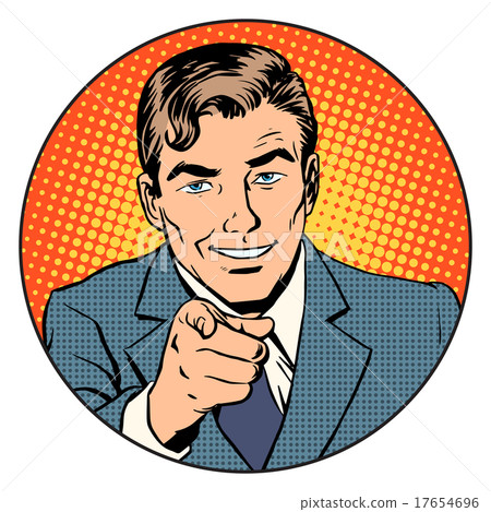 Man pointing finger in the circle 17654696