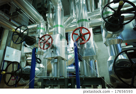 Industrial zone, Steel pipelines, valves and cable 17656593
