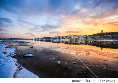 The Dnieper river is frozen.  17656983