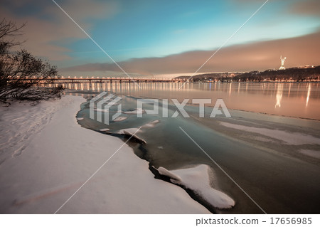 The Dnieper river is frozen.  17656985