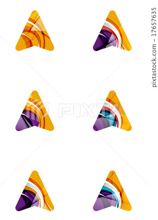 Set of abstract directional arrow icons, business 17657635