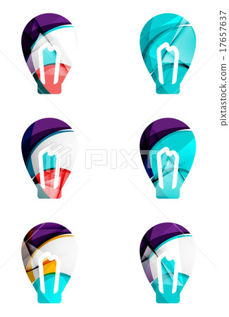 Set of abstract light bulb icons, business 17657637