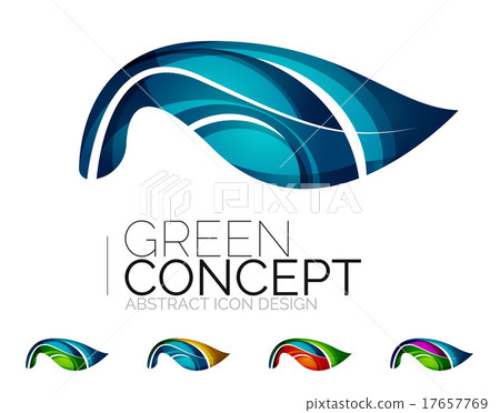 Set of abstract eco plant icons, business logotype Set of abstract eco plant icons, business logotype 17657769